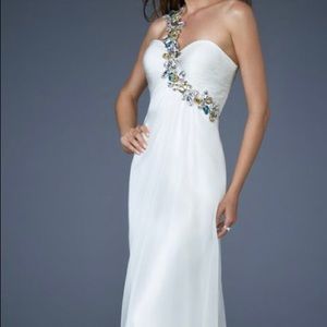 La Femme Ivory formal gown